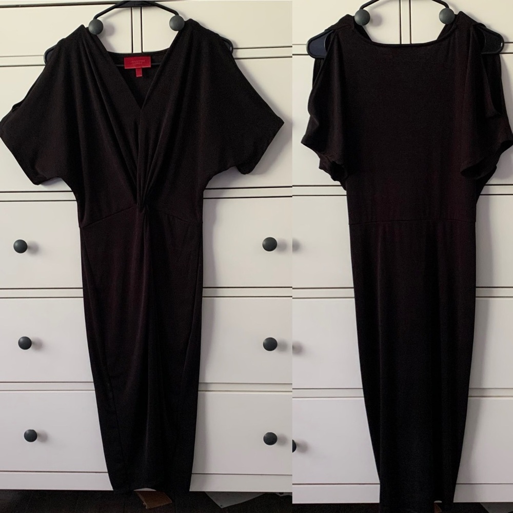 V-Neck Cold Shoulder Dress